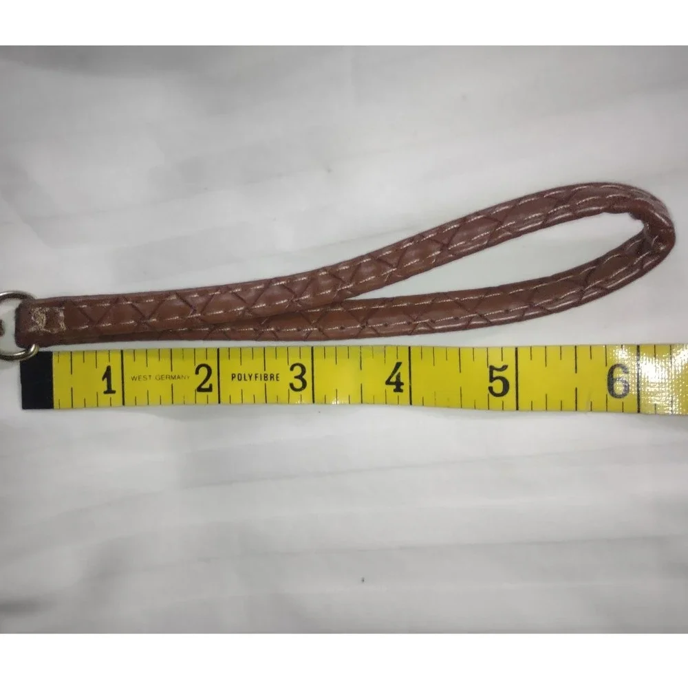 Mundi Woven Checkbook Wallet Brown Faux Leather RFID Protected Wristlet‎